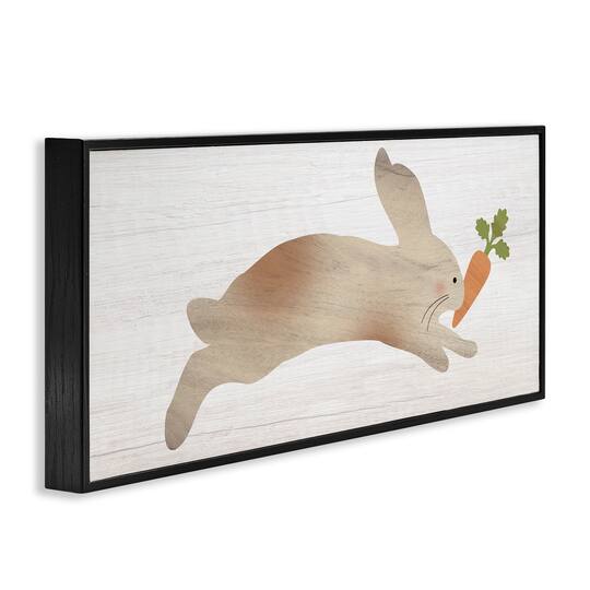 Stupell Industries Rabbit & Carrot Grain Pattern Framed Giclee Art